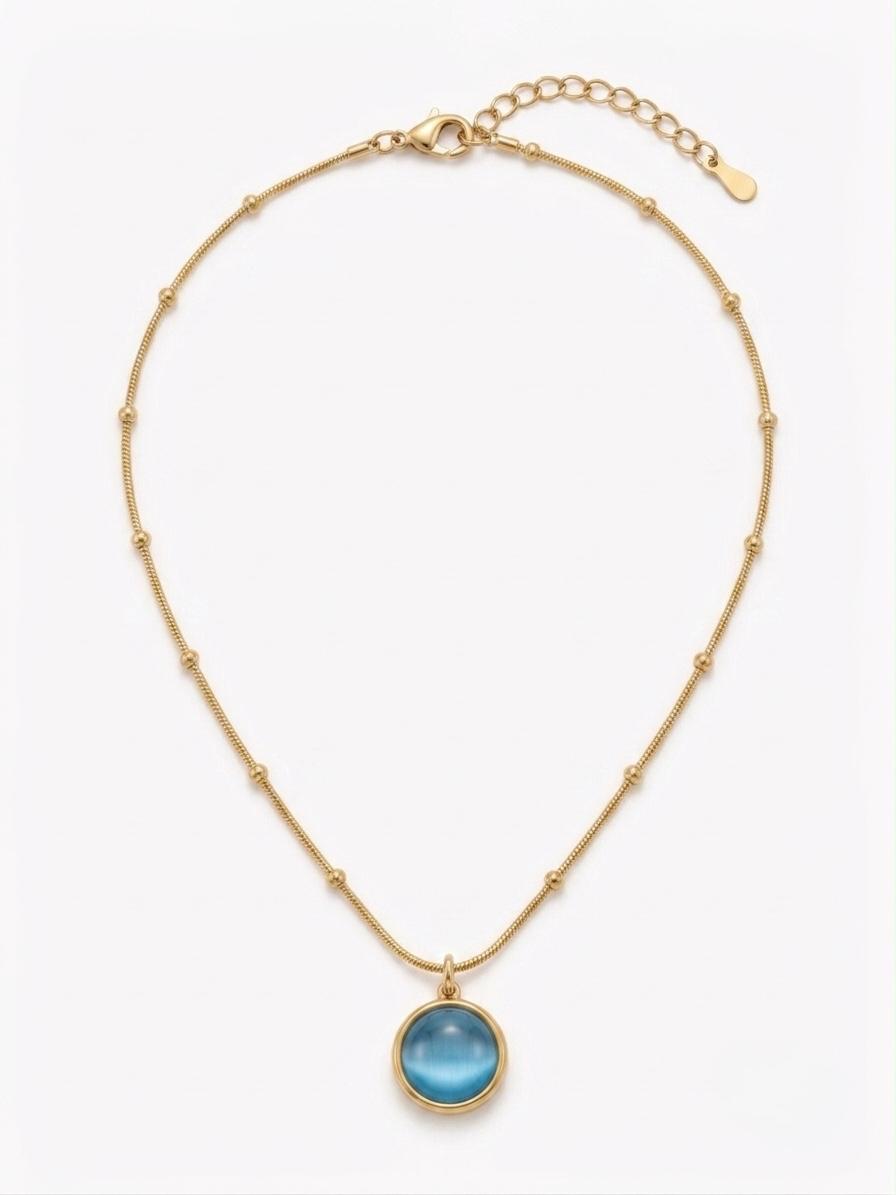 Blue Moonstone Pendant Necklace