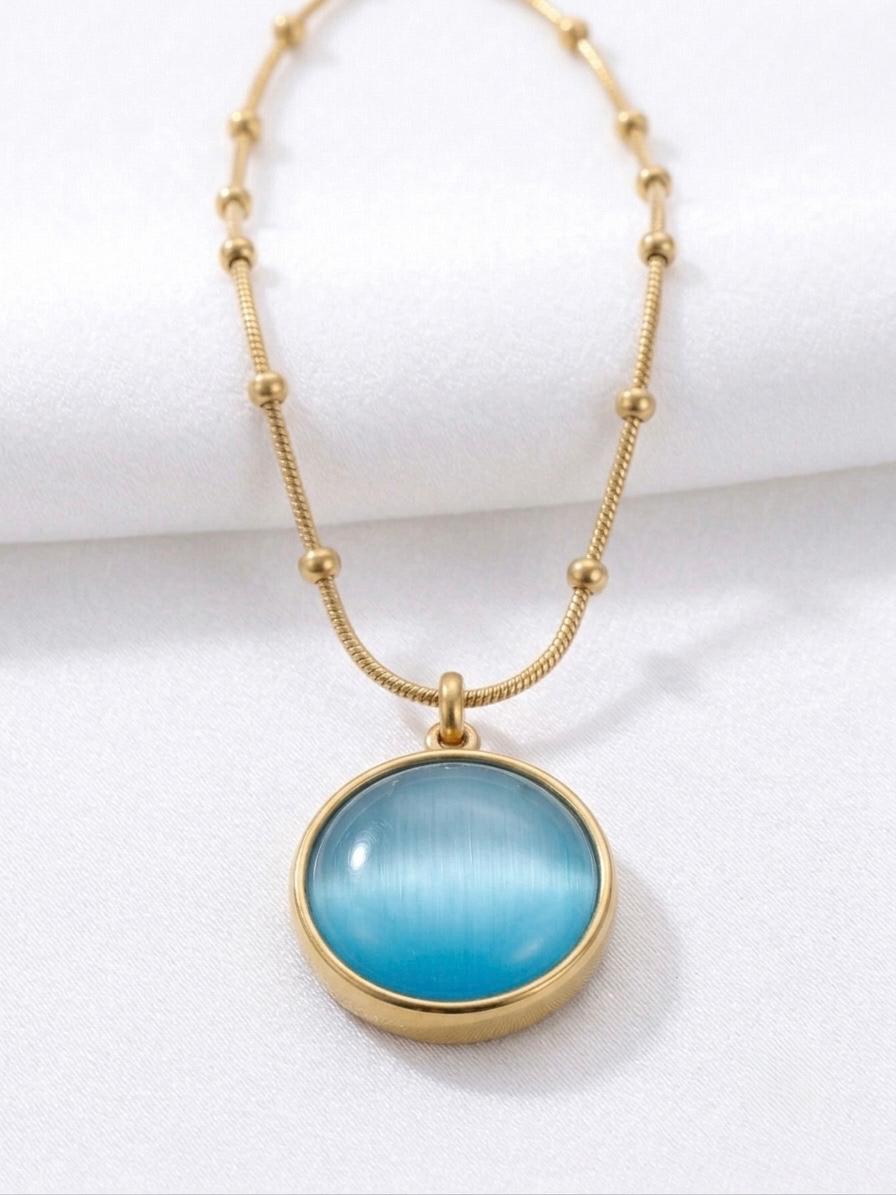 Blue Moonstone Pendant Necklace