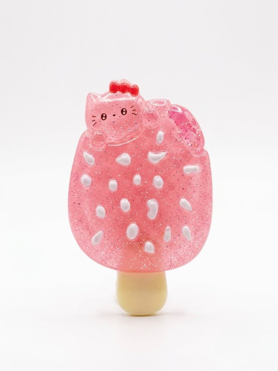 Bow Kitty Ice Cream Hair Slide