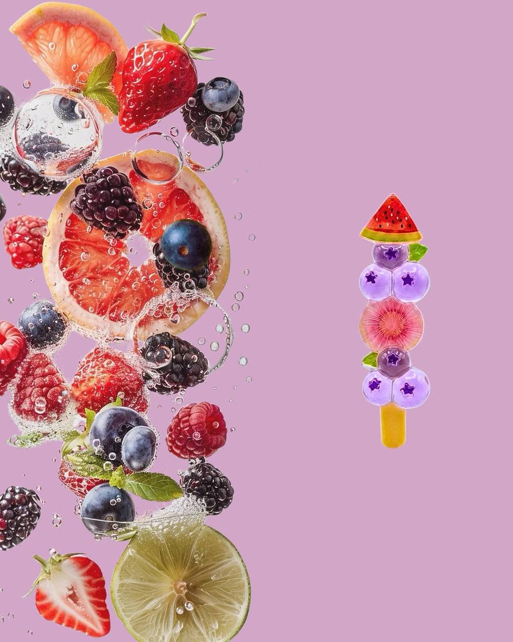 Watermelon & Blueberry Popsicle Hair Slide