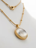 Moonstone Pearl Pendant Necklace